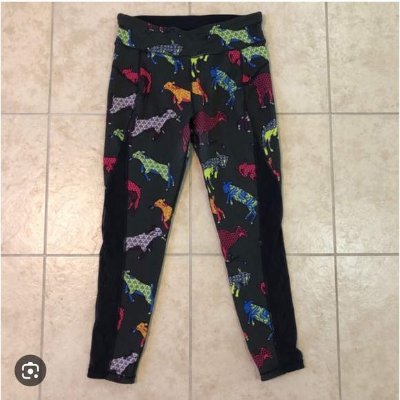 SWEATY BETTY GOAT Print Reversible Leggings sz L - Picture 3 of 8